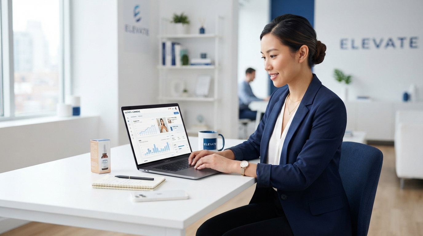 Entrepreneur working on e-commerce business