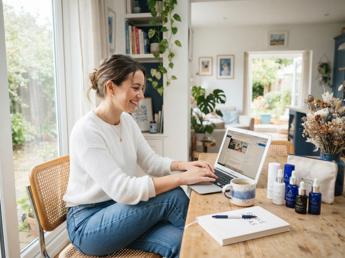 Person working flexibly from a cafe